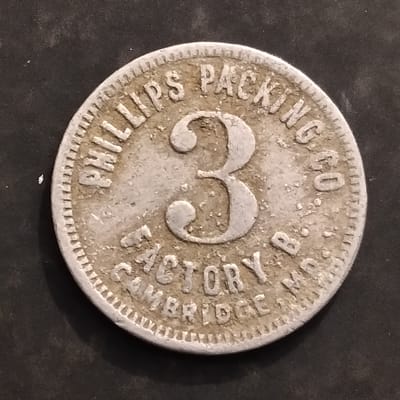 Rare Maryland Phillips Cannery B 3-Unit Wage Piece