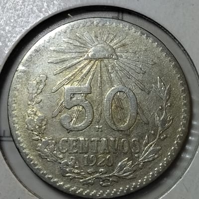 Silver 1920 Mexico 50 Centavos