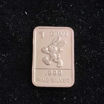 1 gram silver "Money Bunny"🐇 fractional bar - additional view