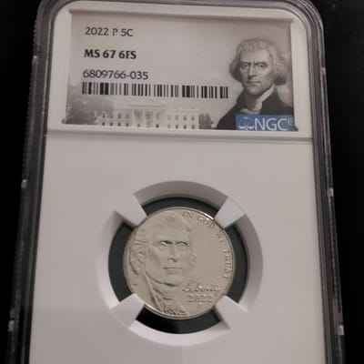 2022-P Jefferson Nickel NGC MS67 6FS - Full Steps