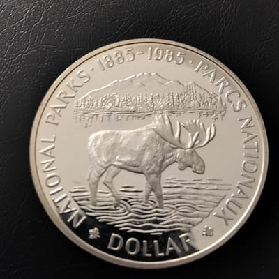1985 Canada Proof Silver Dollar - Moose $1 Coin