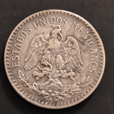 Silver Type 1 1919 Mexican 50 Centavos Detailed XF - additional view