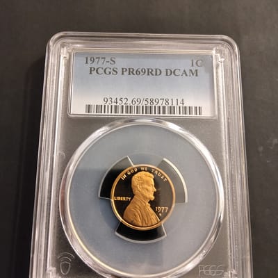 1977-S Lincoln cent PR69 DCAM 