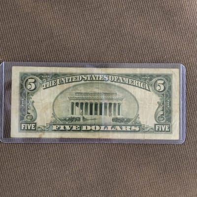 WW2 1934A $5 North Africa Silver Certificate  - additional view