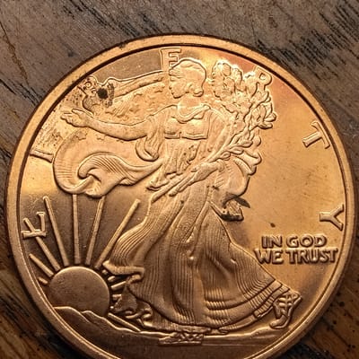 1oz copper round walking liberty design