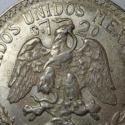 Silver 1945 Mexico 50 Centavos Cap & Rays GEM BU - additional view
