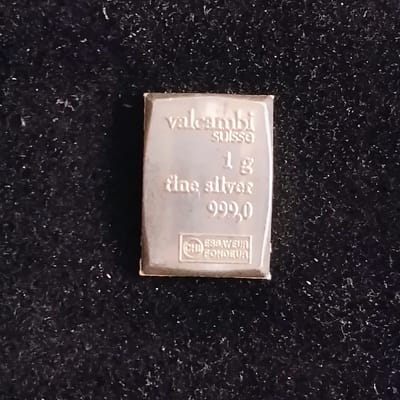 1 gram Valcambi Suisse Silver Fractional Bar