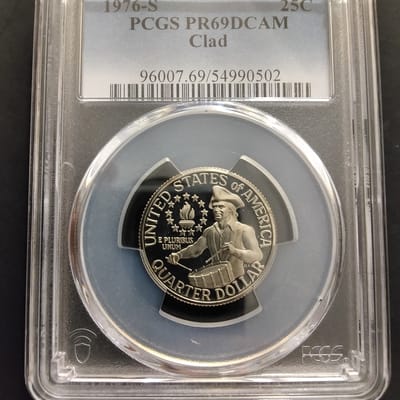 1976-S Clad Bicentennial Washington Quarter PR69