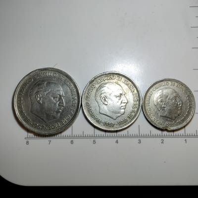 3 coin LOT 1957 Spanish pesetas 