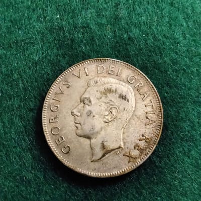 Silver 1952 Canada 50 Cents Half Dollar George VI - additional view