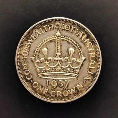 Silver 1937 Australian 1 crown