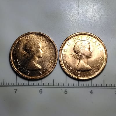 1963 & 1964 Canadian pennies 
