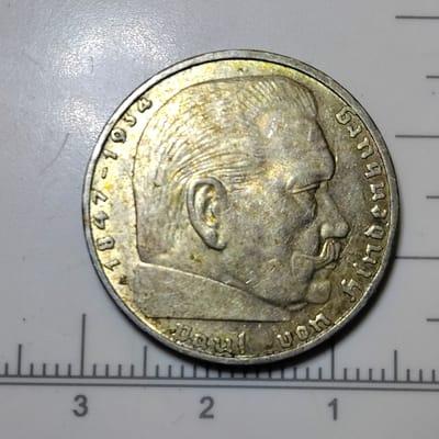 Silver 1937-A Germany 2 Reichsmark(VF/XF) - additional view