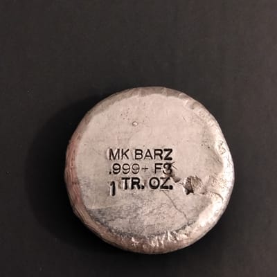 MK Barz 1 oz 2nd Amendment hand poured art round  - additional view