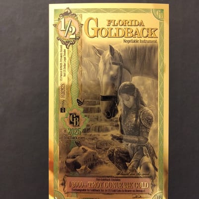 First production run 1/2 Florida Goldback 