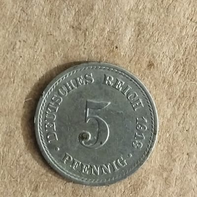 1918 A mint mark 5 Pfennig coin - additional view
