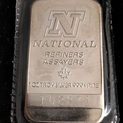 Vintage National Refiners Assayers 1 oz Silver Bar