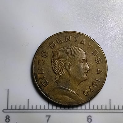 1970 5 Mexican centavos 