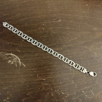 Vintage silver flat mariner/anchor link bracelet  - additional view
