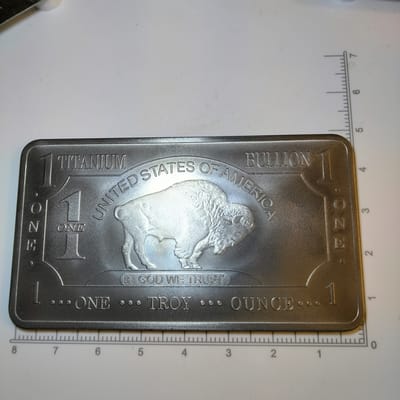 1oz titanium Buffalo bar  - additional view