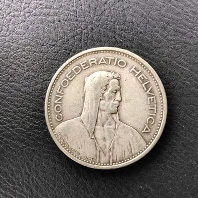 Silver 1932 Swiss 5 Franc - additional view