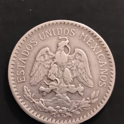 Silver Type 1 1919 Mexico 50 Centavos  - additional view