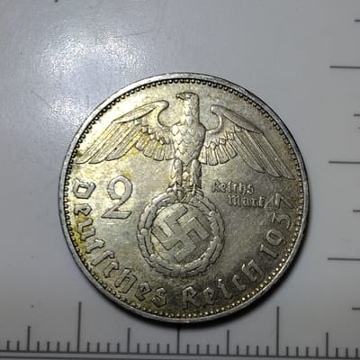 Silver 1937-A Germany 2 Reichsmark(VF/XF)