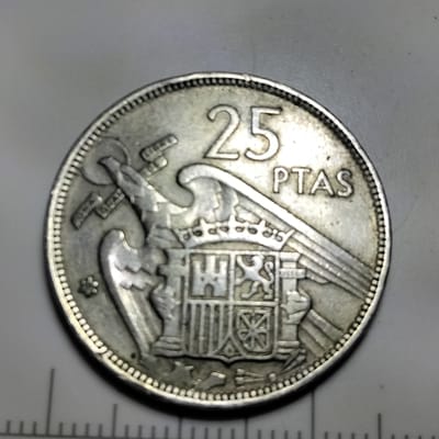 Key date 1957 25 Spanish Pesetas - additional view