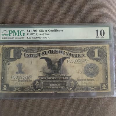 1899 $1 "Black Eagle" Silver Certificate  VG-10