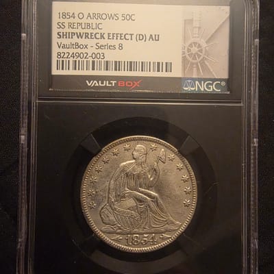 1854 O Arrows 50c SS Republic Shipwreck 