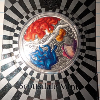 2025 Samoa Mermaid and Pearl 1oz .999 fine silver