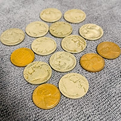 Mixed Buffalo & Jefferson Nickel Lot + Lincoln Cen