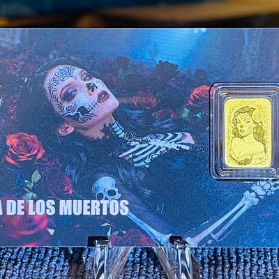 2026 Día de los Muertos a rectangular 1/1000 gold
