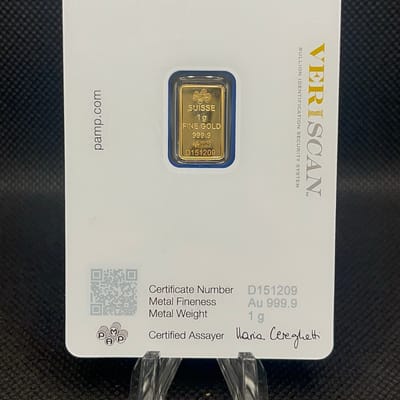 PAMP Suisse 1 Gram Gold Bar – Lady Fortuna – .9999 - additional view