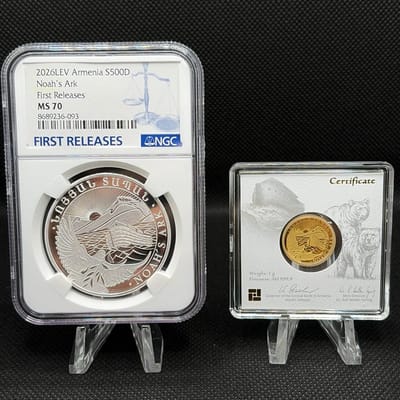 Geiger Armenia Noah’s Ark Gold & Silver Pair