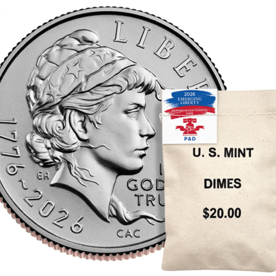 Bag of 2026 Emerging Liberty Dimes - D & P Mix