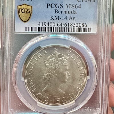 1964 Bermuda One Crown MS64 Silver