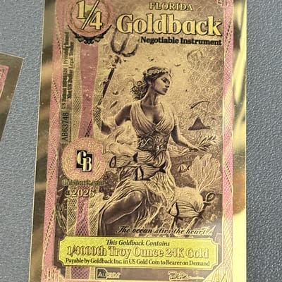 Lot of 10 - 2026 Florida 1/4 Goldback Notes - additional view