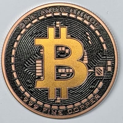 (6) X Bitcoin 1 oz 999 Colorized and Solid Copper