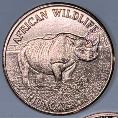 5X .999 Fine Copper 1 AVDP Ounce Novelty Rounds Lo - additional view