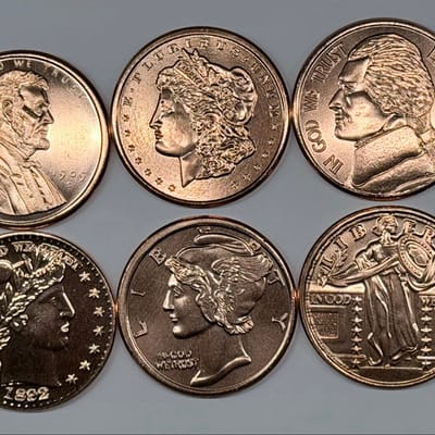 Golden State Mint Lot of 10 1 oz .999 Fine Copper