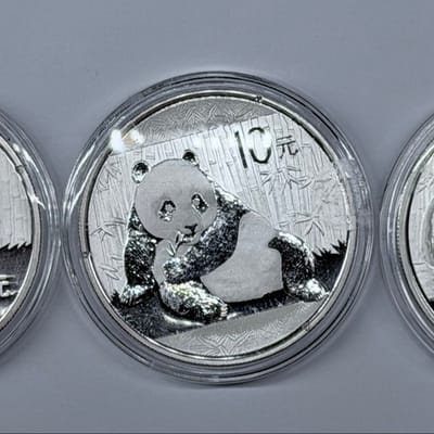 (3) China Silver Panda .999 Silver Coin
