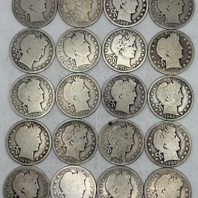Barber Half Dollar Roll (20) G/VG Mixed Dates! WOW