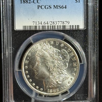 1882-CC Morgan Dollar PCGS MS64 Silver WOW!!!
