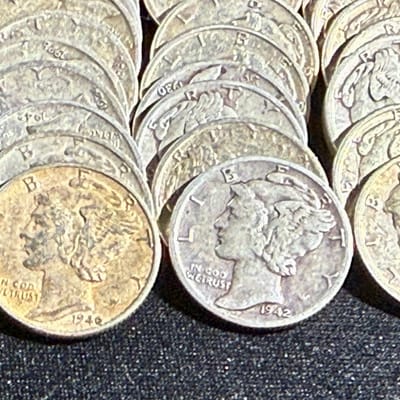 Mercury Dimes 1 Roll (50) G/VG/VF Full Dates! - additional view
