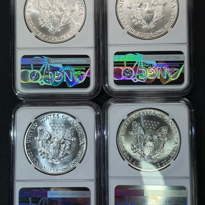 1986-1989 Silver Eagles 4 Coin Set MS69 NGC WOW! - additional view