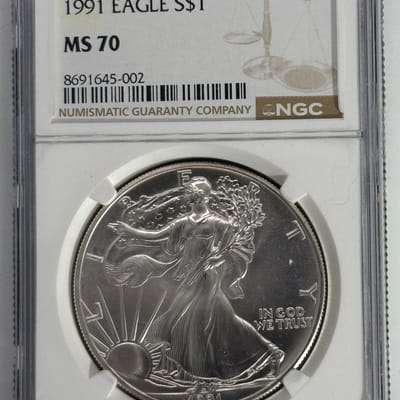 1991 NGC MS70 Silver Eagle NONE BETTER! Deal! WOW!