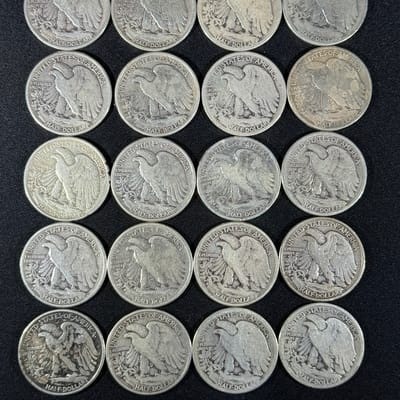 Roll Walking Liberty (20) Half Dollars G/VG/VF!! - additional view