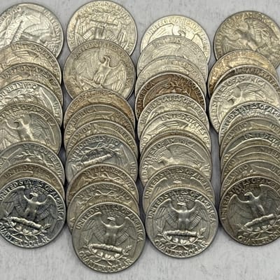 Washington Silver Quarters (40) XF/AU 57-64 Roll! - additional view