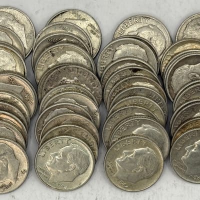 Roosevelt Silver Dimes Roll (50) VG/VF/XF NICE WOW